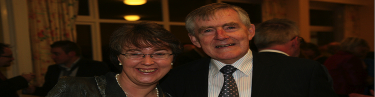 Former Principal of the College of Education Sidney Blain at a reception in his honour with his successor Anne Lodge